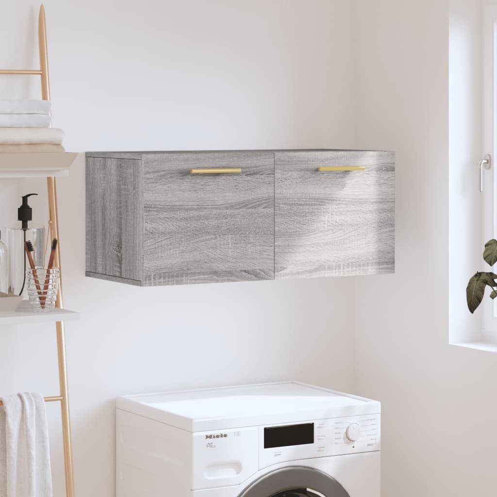 Wall Cabinet Grey Sonoma 80x36.5x35 cm Wood Material