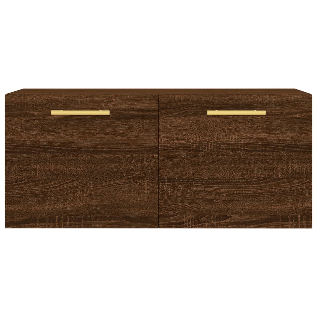 Wall Cabinet Brown Oak Look 80x36.5x35 cm Wood Material