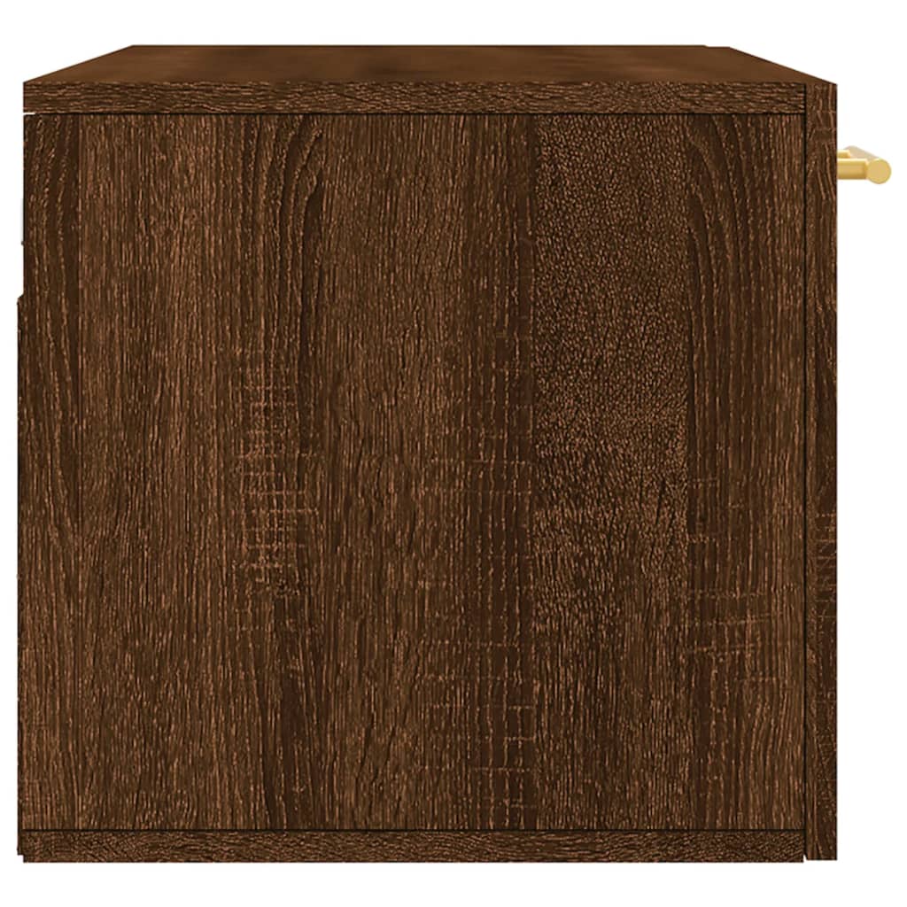 Wall Cabinet Brown Oak Look 80x36.5x35 cm Wood Material