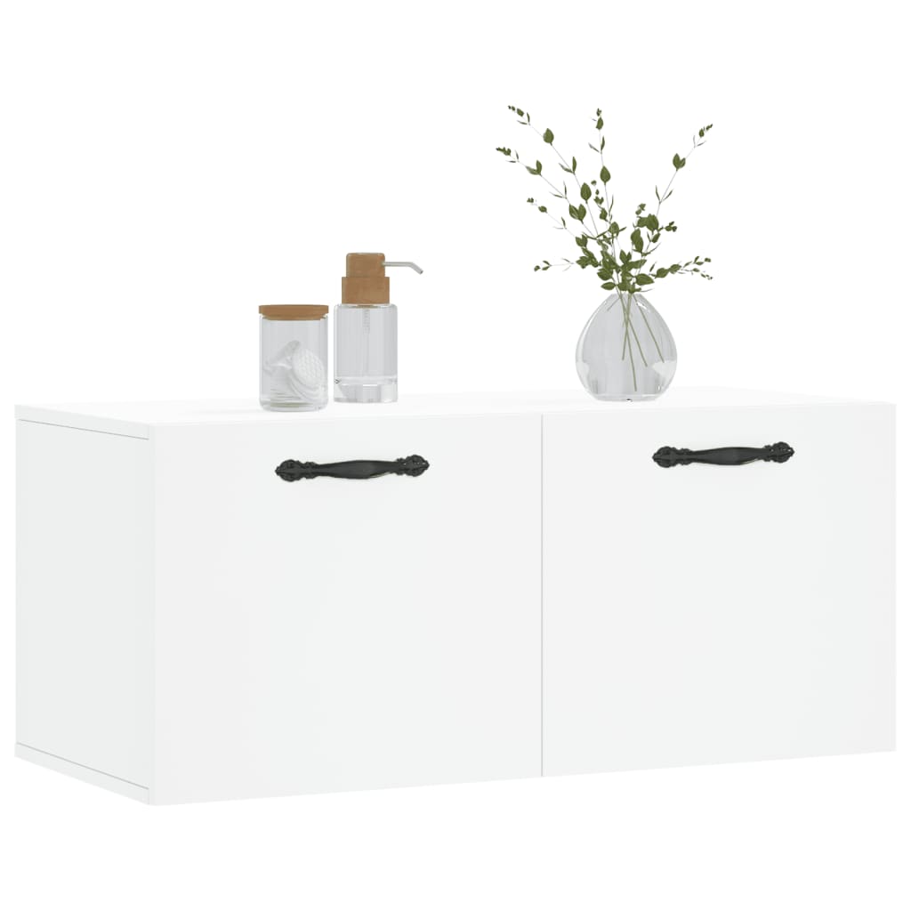 Wall Cabinet White 80x36.5x35 cm Wood Material