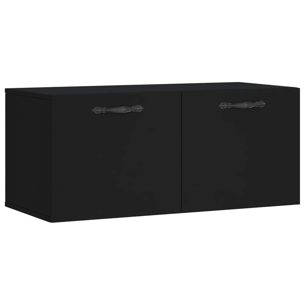 Wall Cabinet Black 80x36.5x35 cm Wood Material