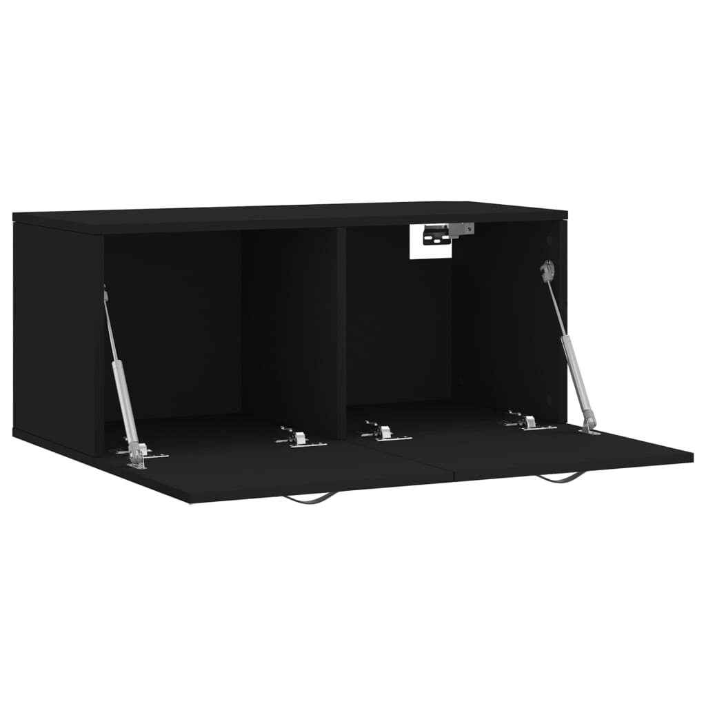 Wall Cabinet Black 80x36.5x35 cm Wood Material