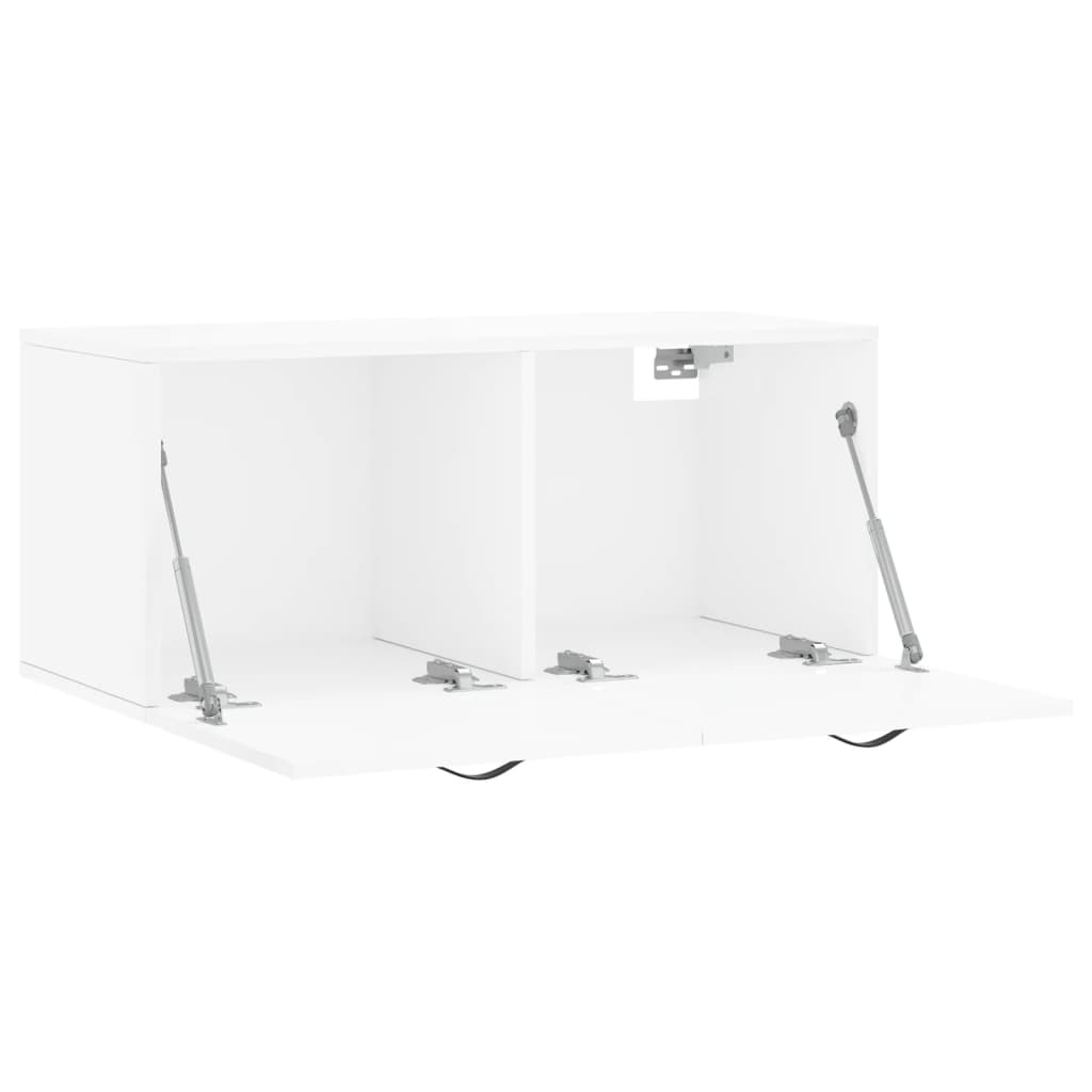 Wall Cabinet High Gloss White 80x36.5x35 cm Wood Material