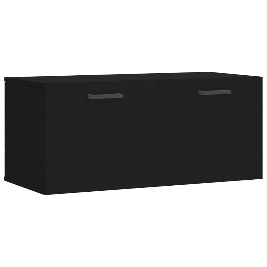 Wall Cabinet Black 80x36.5x35 cm Wood Material