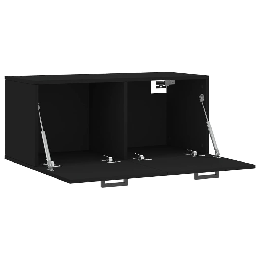 Wandschrank Schwarz 80x36,5x35 cm Holzwerkstoff