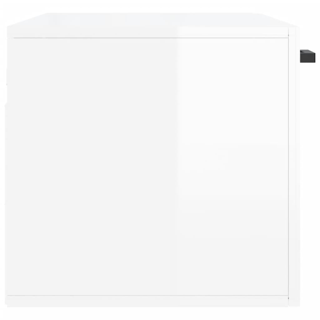 Wall Cabinet High Gloss White 80x36.5x35 cm Wood Material