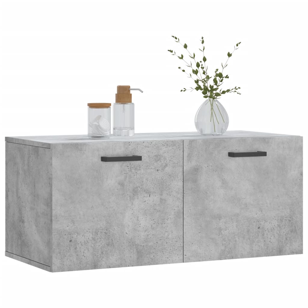 Wall Cabinet Concrete Grey 80x36.5x35 cm Wood Material