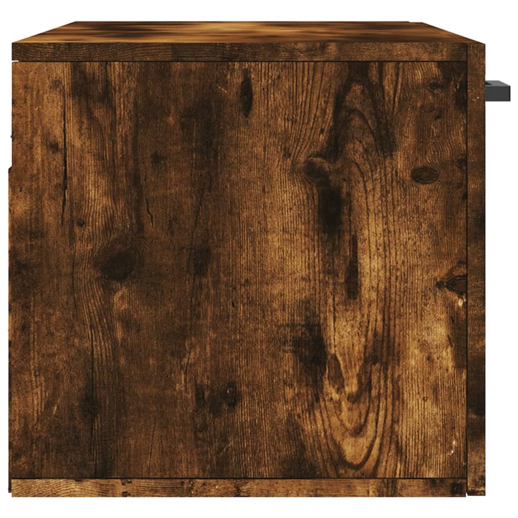 Wall Cabinet Smoked Oak 80x36.5x35 cm Wood Material