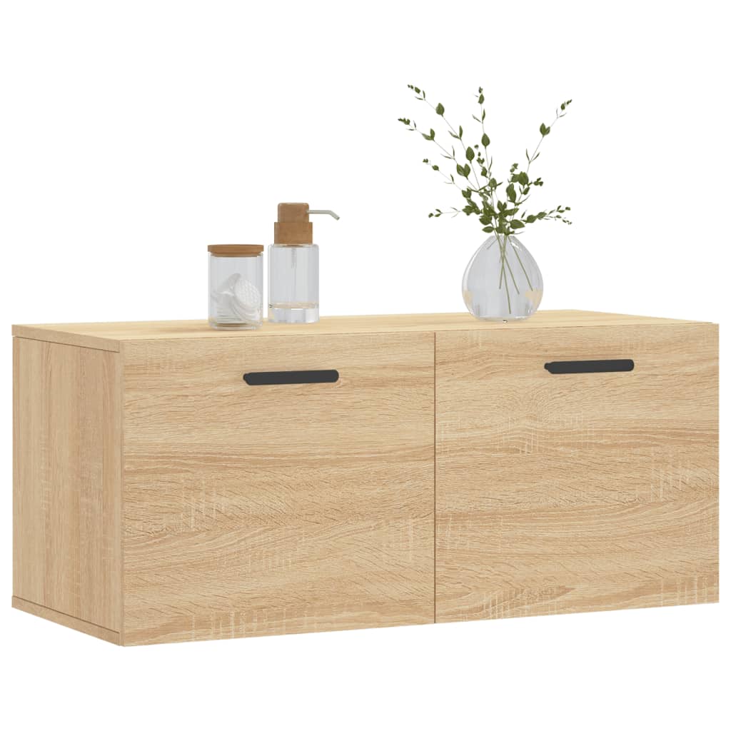 Wall Cabinet Sonoma Oak 80x36.5x35 cm Wood Material