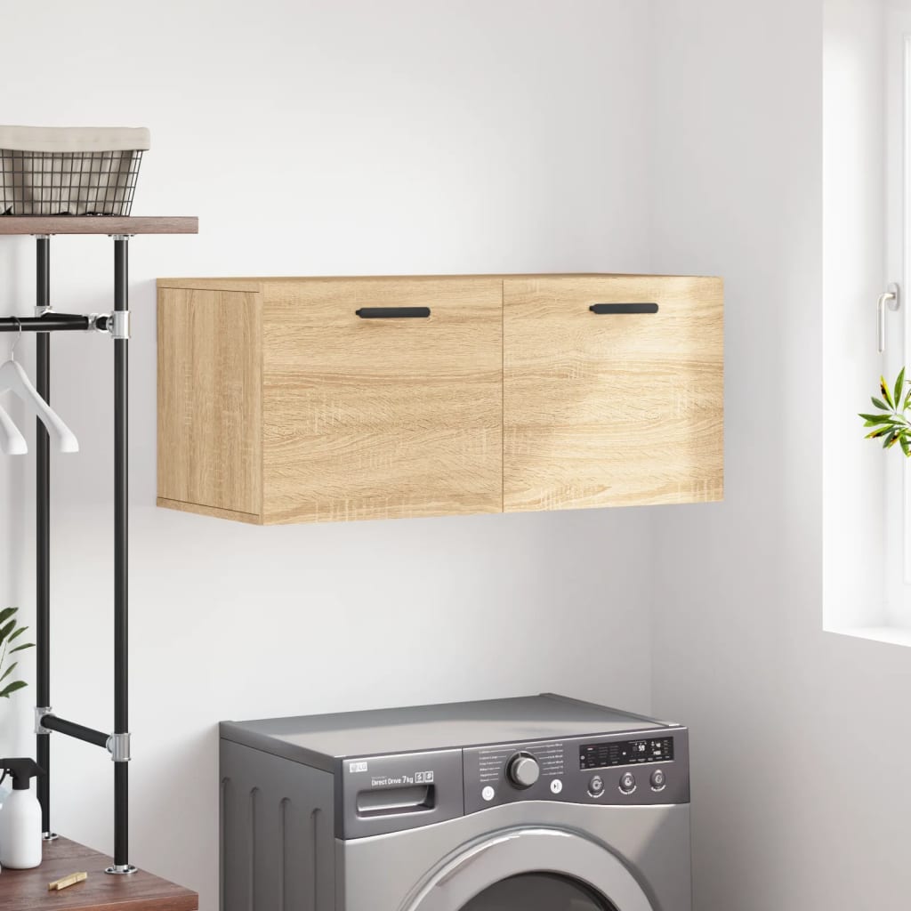 Wall Cabinet Sonoma Oak 80x36.5x35 cm Wood Material