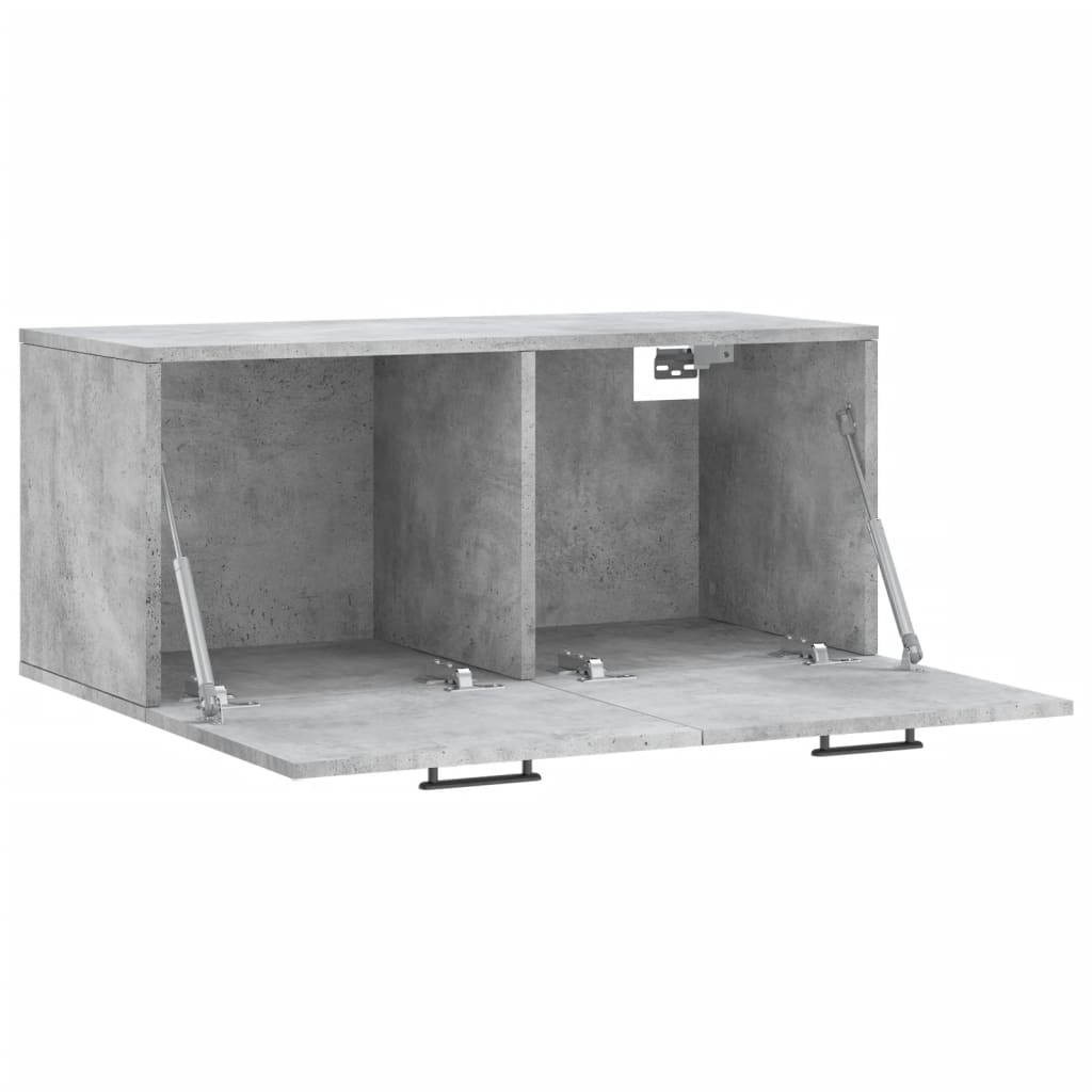 Wall Cabinet Concrete Grey 80x36.5x35 cm Wood Material