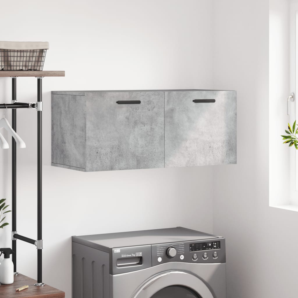 Wall Cabinet Concrete Grey 80x36.5x35 cm Wood Material