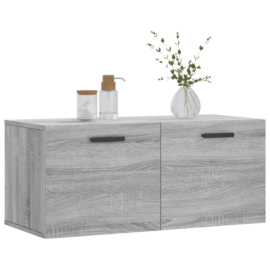 Wall Cabinet Gray Sonoma 80x36.5x35 cm Wood Material