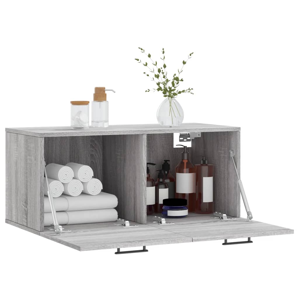 Wall Cabinet Gray Sonoma 80x36.5x35 cm Wood Material