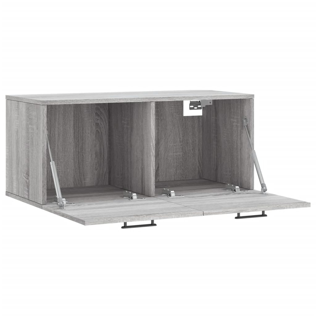 Wall Cabinet Gray Sonoma 80x36.5x35 cm Wood Material