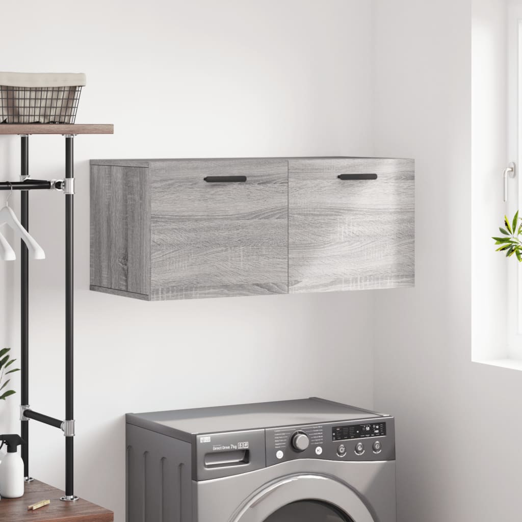 Wall Cabinet Gray Sonoma 80x36.5x35 cm Wood Material