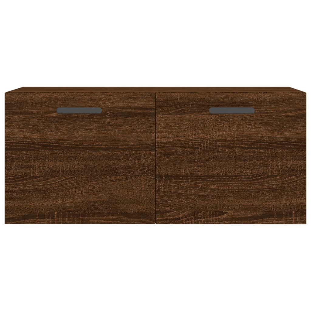 Wall Cabinet Brown Oak Look 80x36.5x35 cm Wood Material