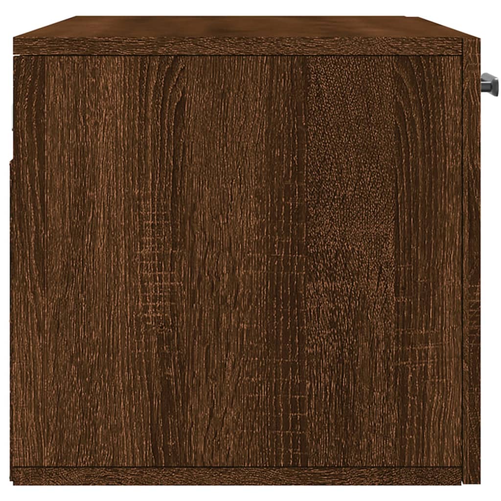 Wall Cabinet Brown Oak Look 80x36.5x35 cm Wood Material