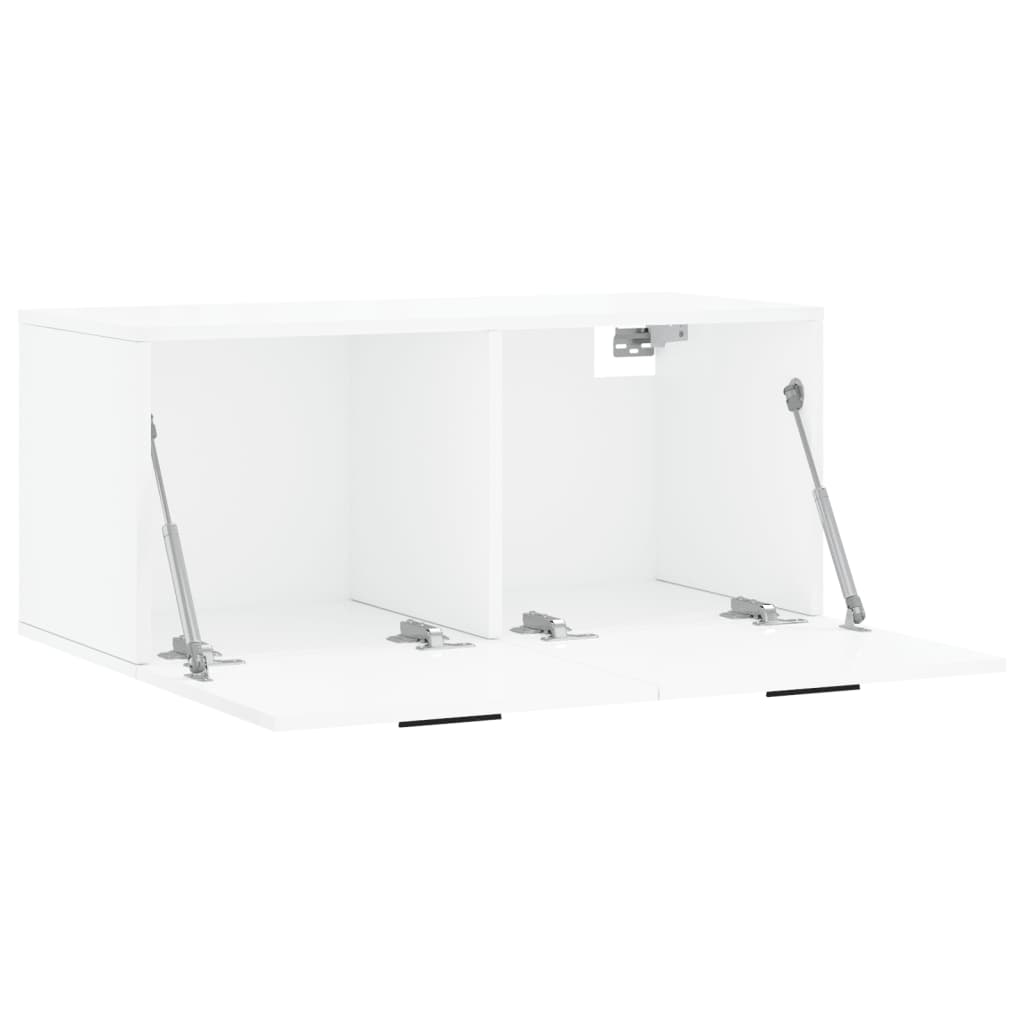 Wall Cabinet High Gloss White 80x36.5x35 cm Wood Material