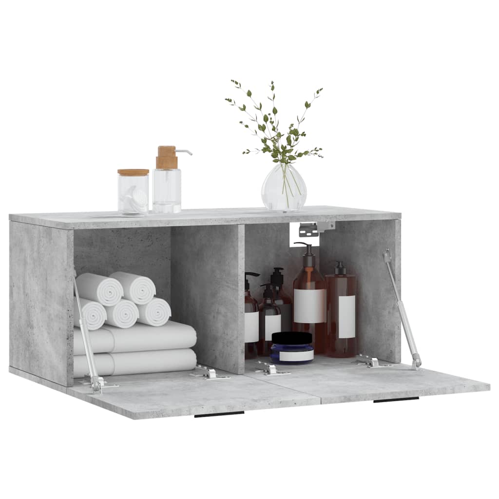 Wall Cabinet Concrete Grey 80x36.5x35 cm Wood Material