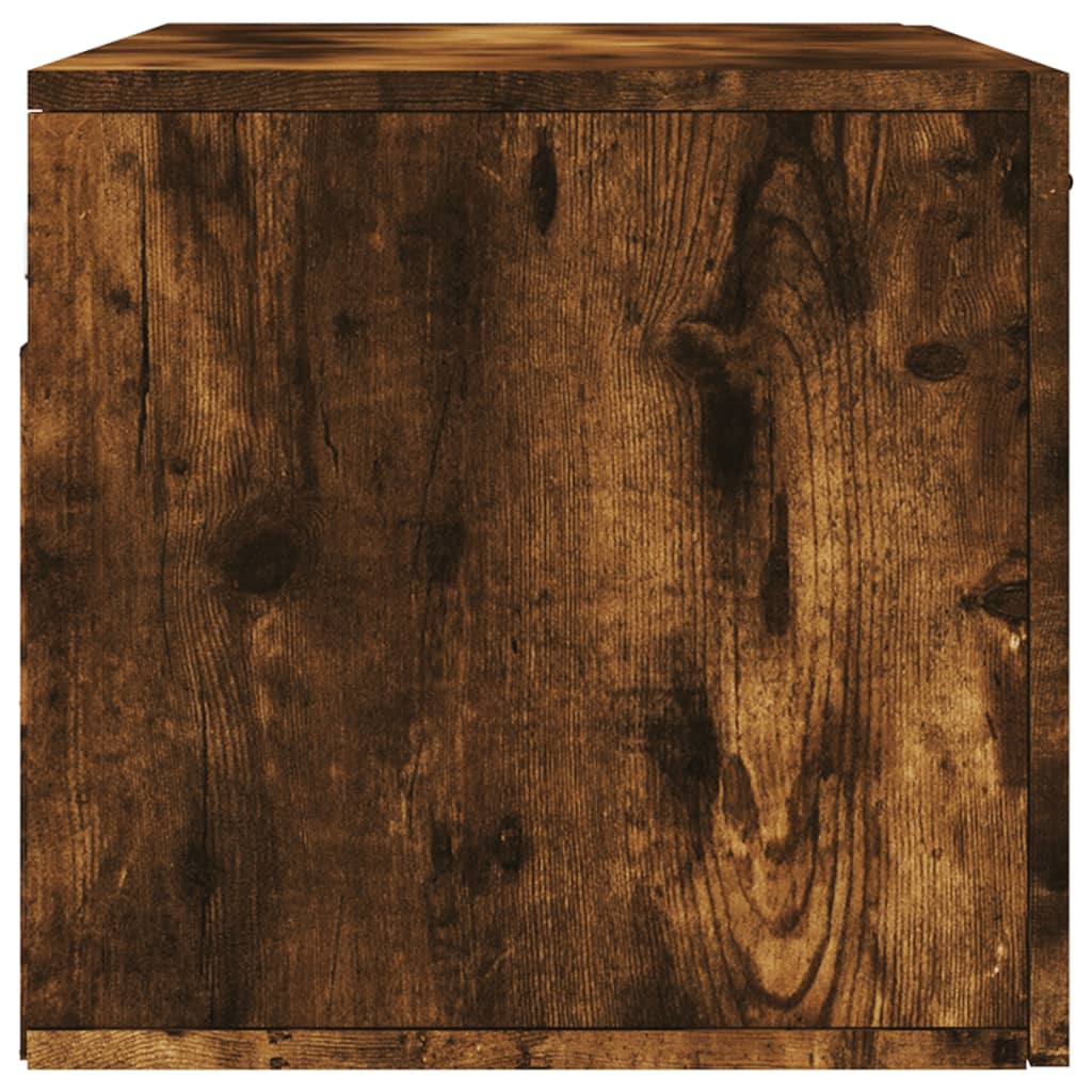 Wall Cabinet Smoked Oak 80x36.5x35 cm Wood Material