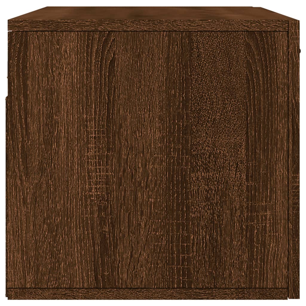 Wall Cabinet Brown Oak Look 80x36.5x35 cm Wood Material