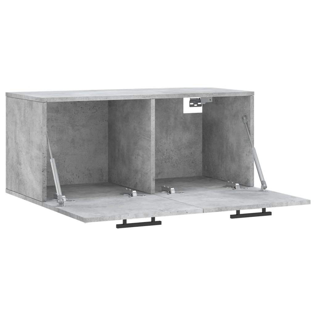 Wall Cabinet Concrete Grey 80x36.5x35 cm Wood Material