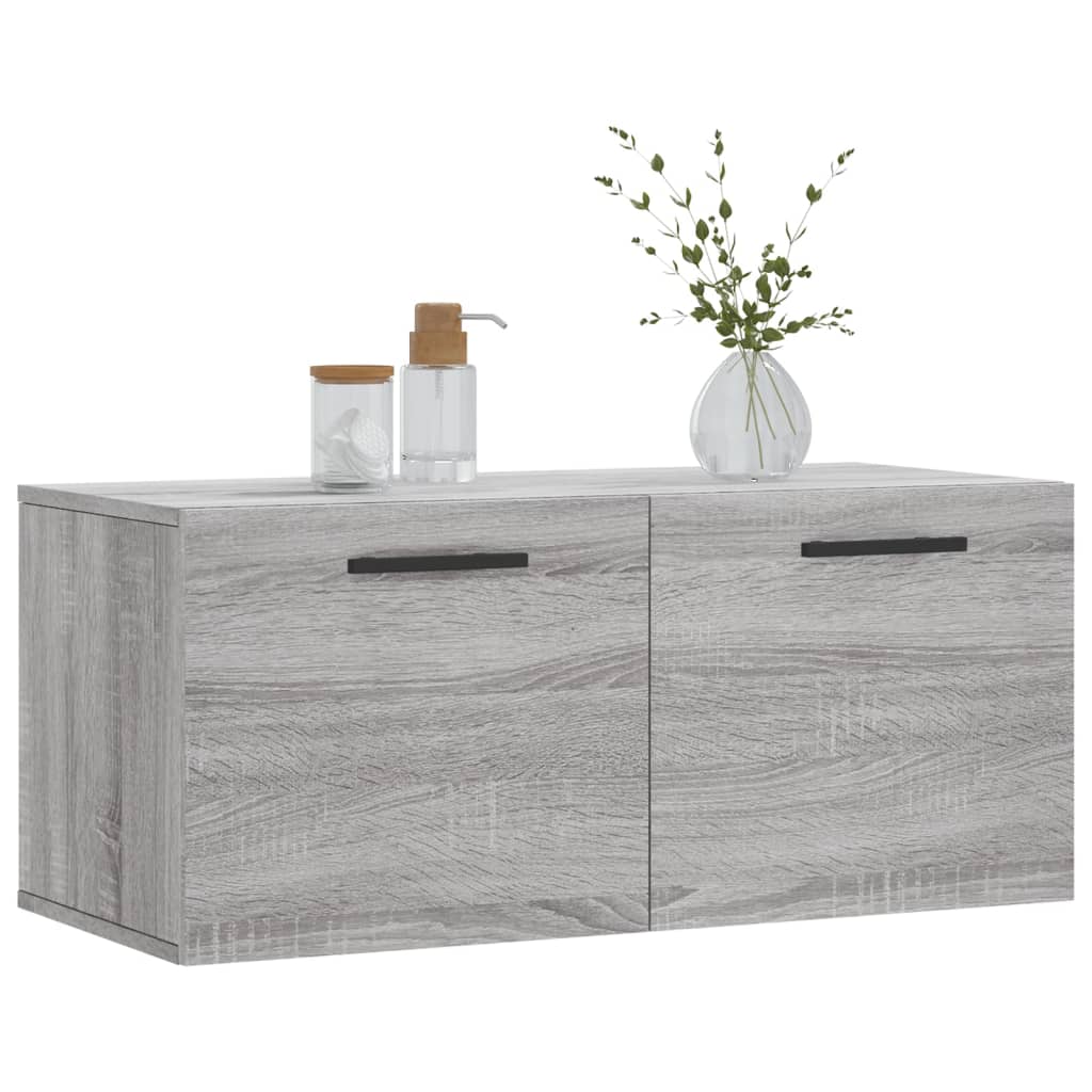 Wall Cabinet Grey Sonoma 80x36.5x35 cm Wood Material