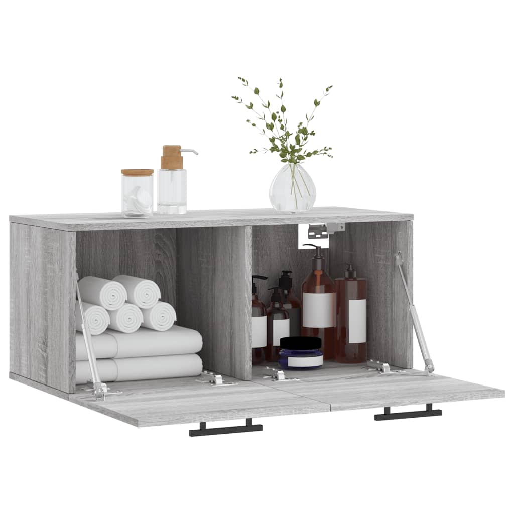 Wall Cabinet Grey Sonoma 80x36.5x35 cm Wood Material