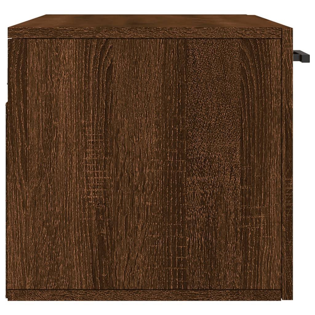 Wall Cabinet Brown Oak Look 80x36.5x35 cm Wood Material