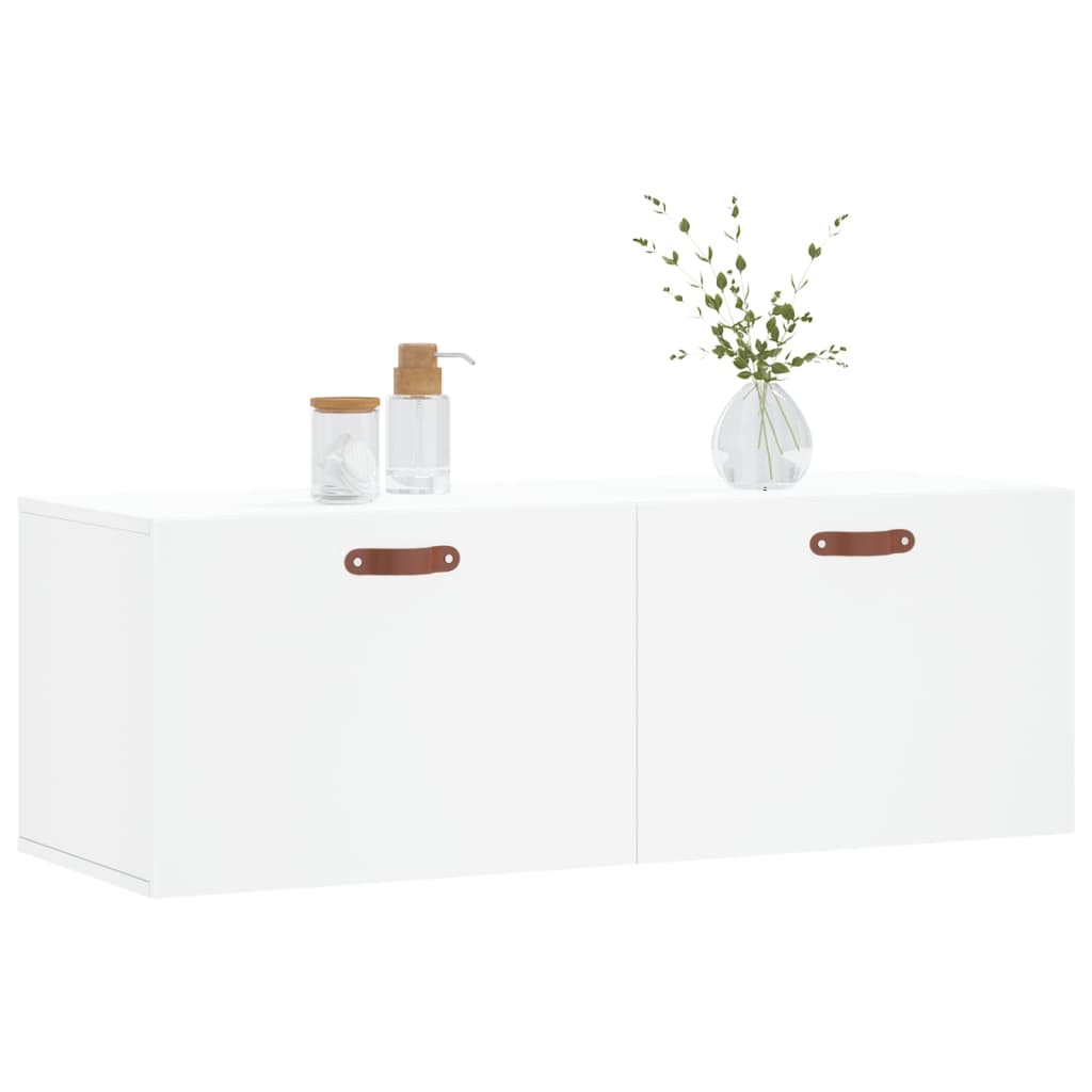 Wall Cabinet White 100x36.5x35 cm Wood Material