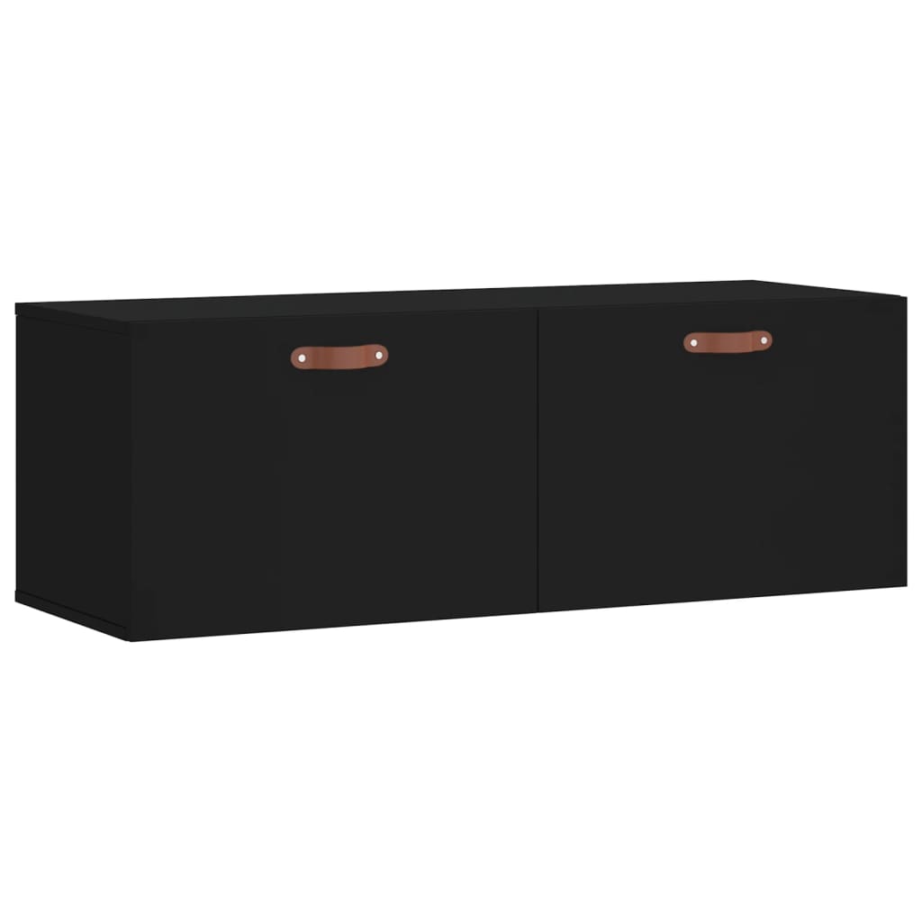 Wall Cabinet Black 100x36.5x35 cm Wood Material