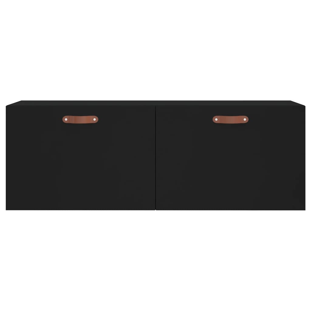 Wall Cabinet Black 100x36.5x35 cm Wood Material