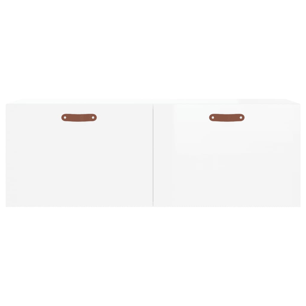 Wall Cabinet High Gloss White 100x36.5x35 cm Wood Material