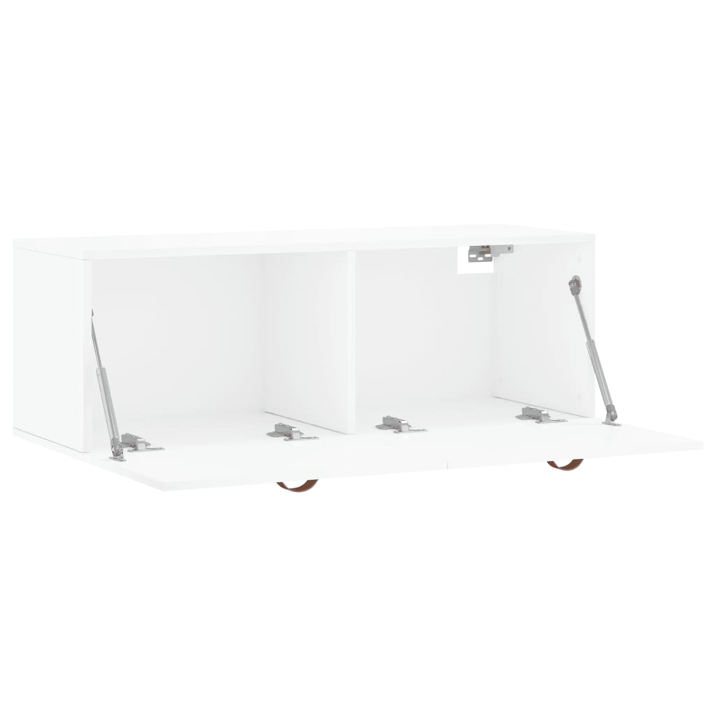 Wall Cabinet High Gloss White 100x36.5x35 cm Wood Material