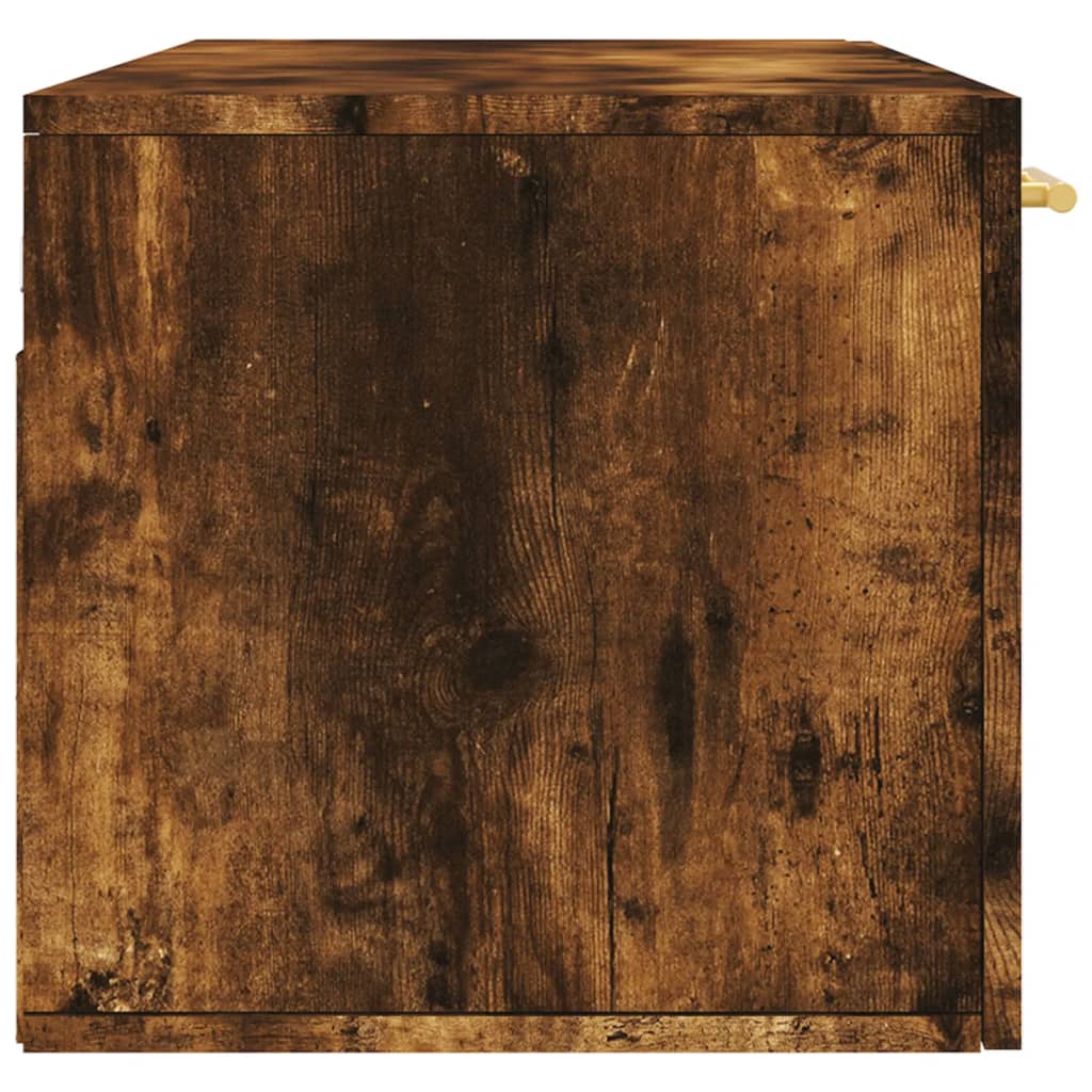 Wall Cabinet Smoked Oak 100x36.5x35 cm Wood Material