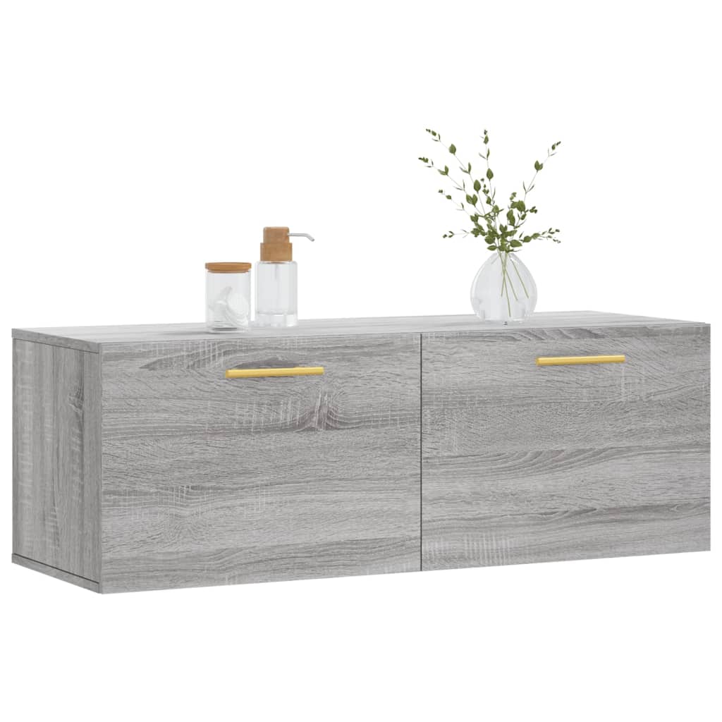 Wall Cabinet Grey Sonoma 100x36.5x35 cm Wood Material