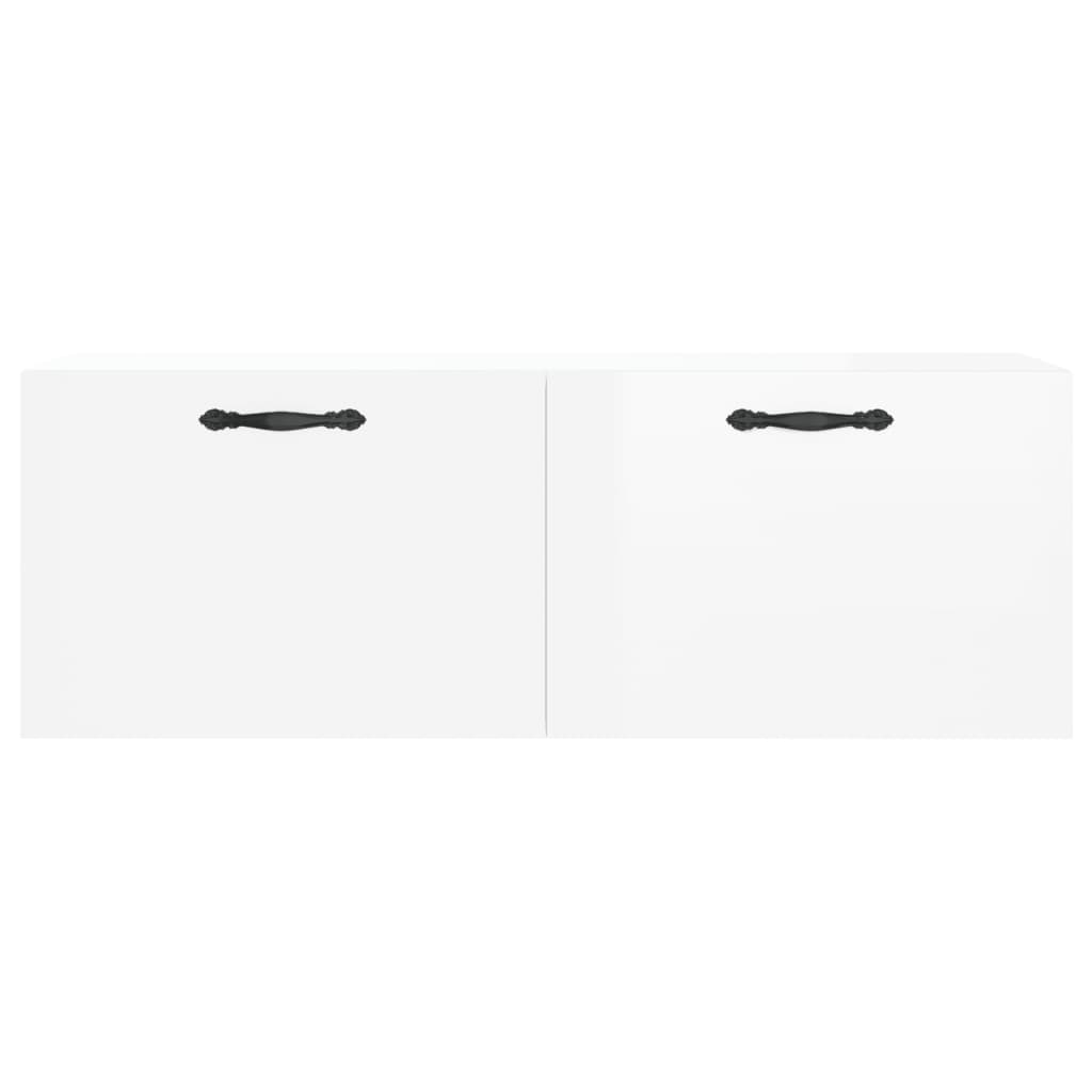 Wall Cabinet High Gloss White 100x36.5x35 cm Wood Material