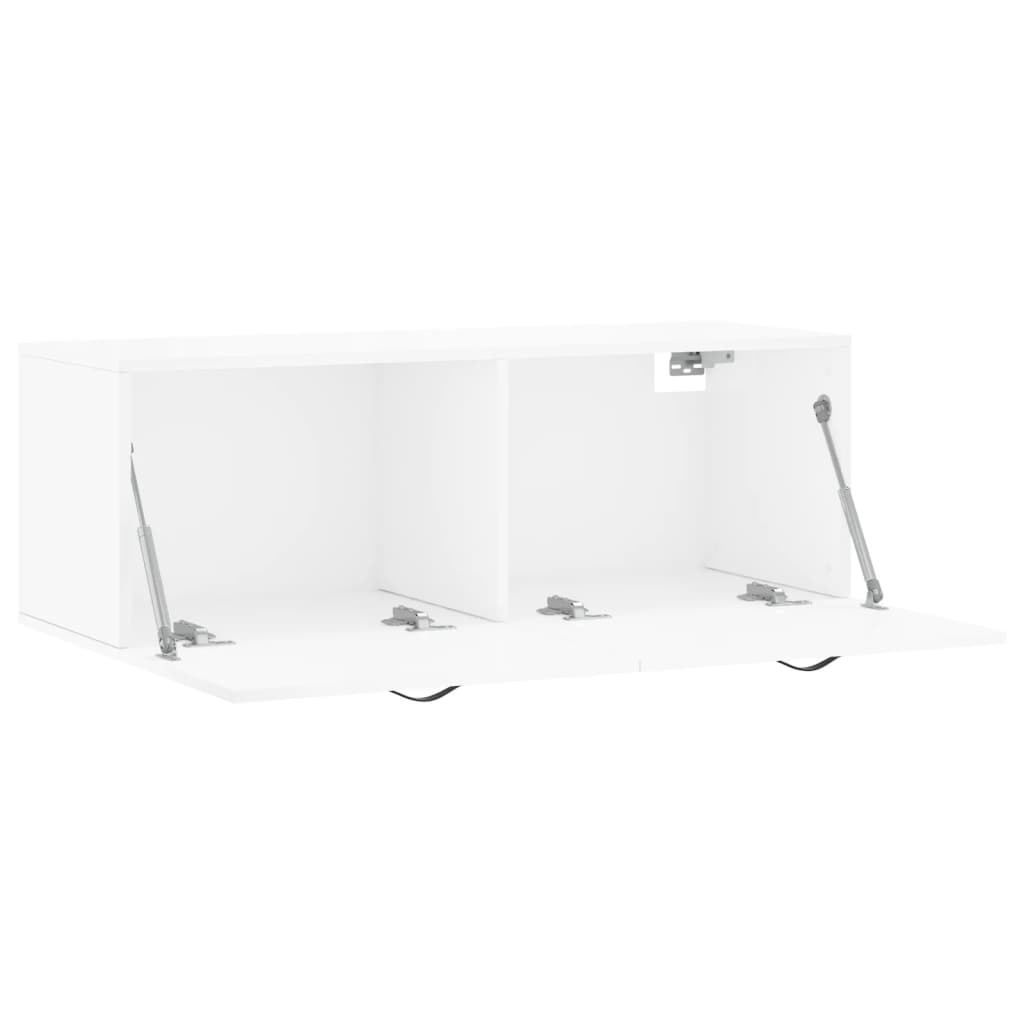 Wall Cabinet High Gloss White 100x36.5x35 cm Wood Material