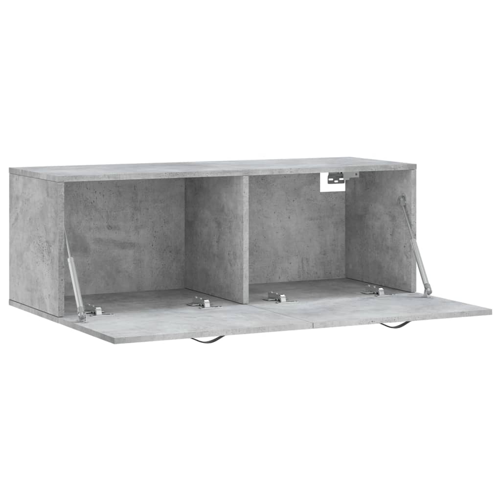 Wall Cabinet Concrete Grey 100x36.5x35 cm Wood Material