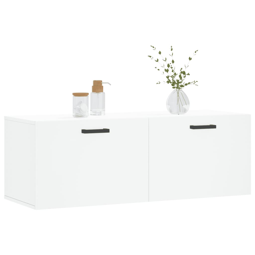 Wall Cabinet White 100x36.5x35 cm Wood Material