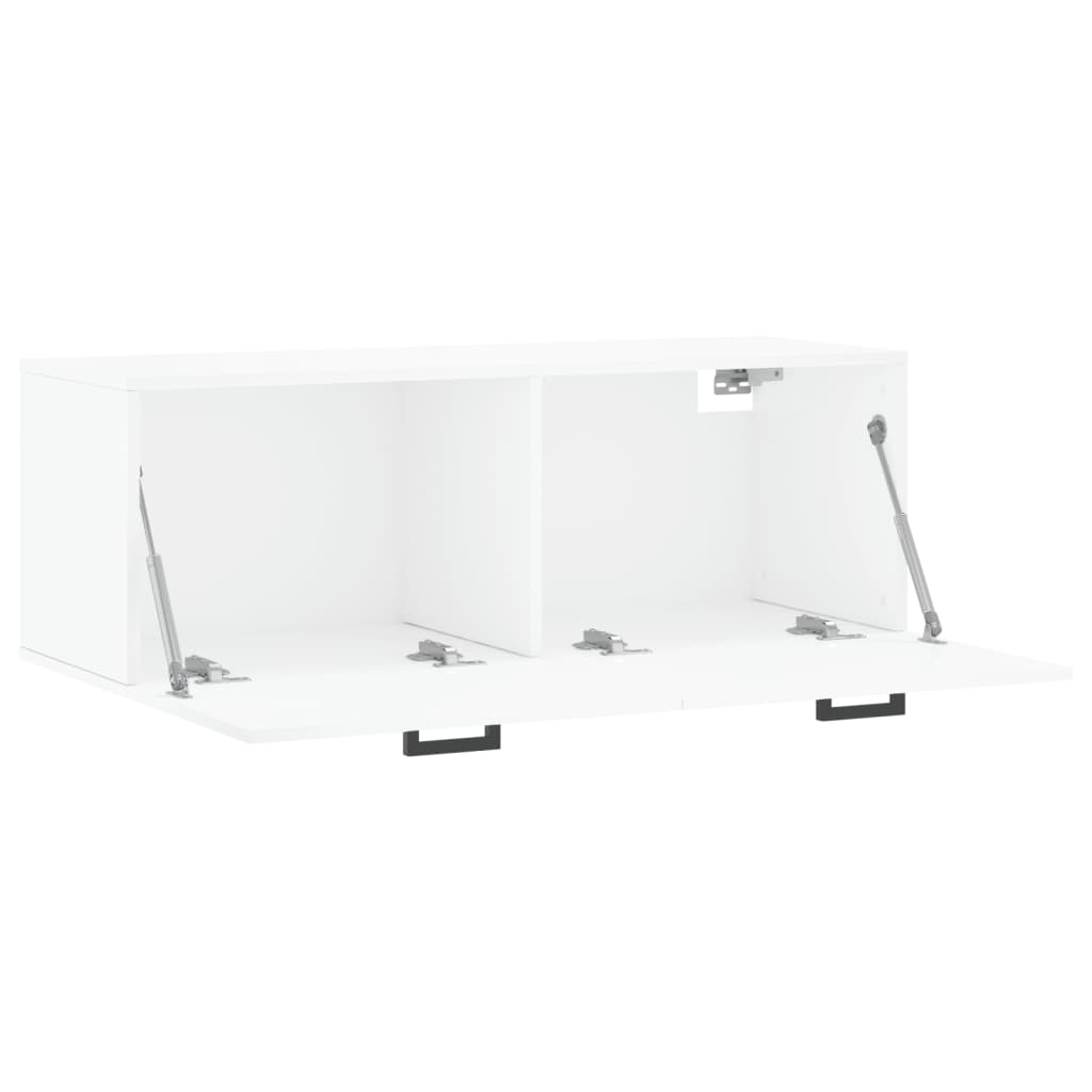 Wall Cabinet High Gloss White 100x36.5x35 cm Wood Material