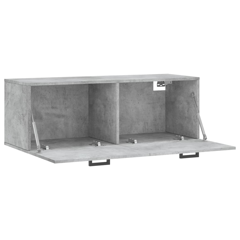 Wall Cabinet Concrete Grey 100x36.5x35 cm Wood Material