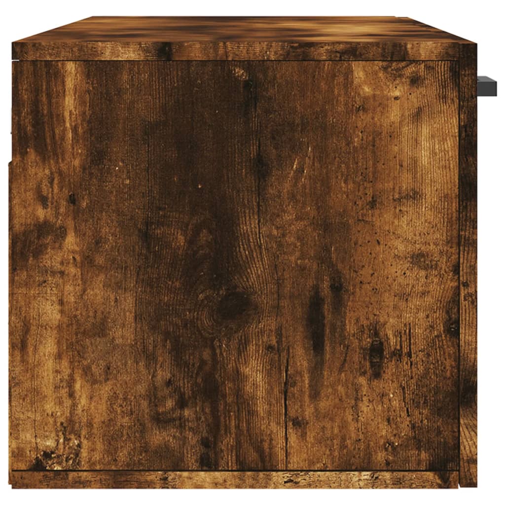 Wall Cabinet Smoked Oak 100x36.5x35 cm Wood Material