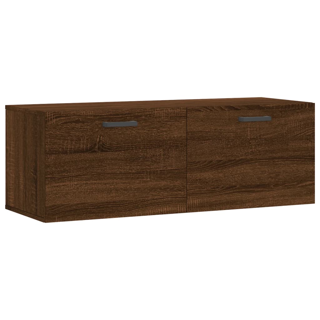 Wall Cabinet Brown Oak Look 100x36.5x35 cm Wood Material