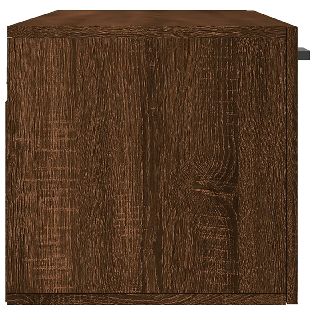 Wall Cabinet Brown Oak Look 100x36.5x35 cm Wood Material