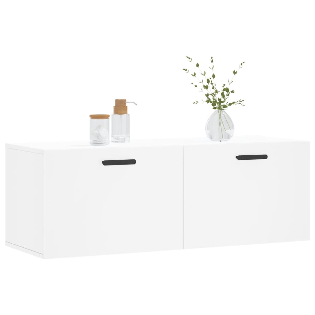 Wall Cabinet White 100x36.5x35 cm Wood Material