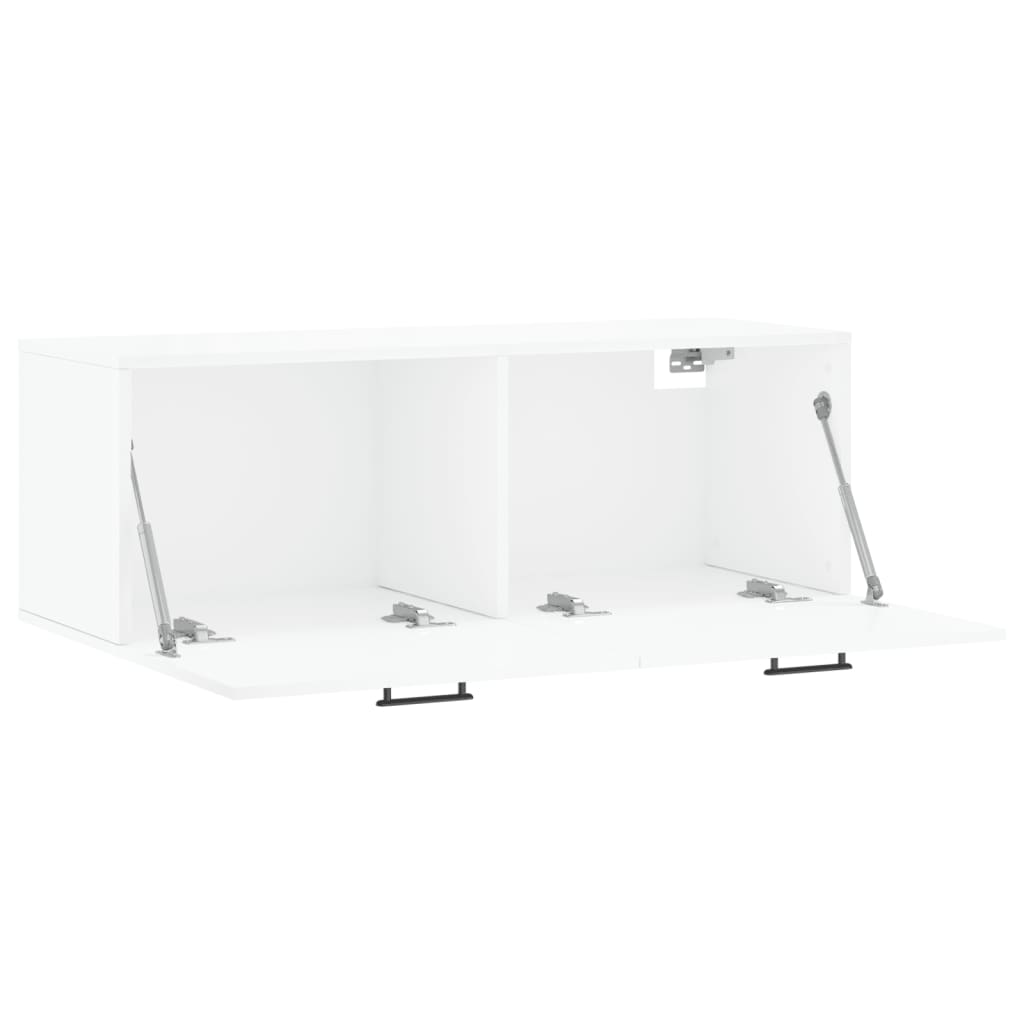 Wall Cabinet High Gloss White 100x36.5x35 cm Wood Material