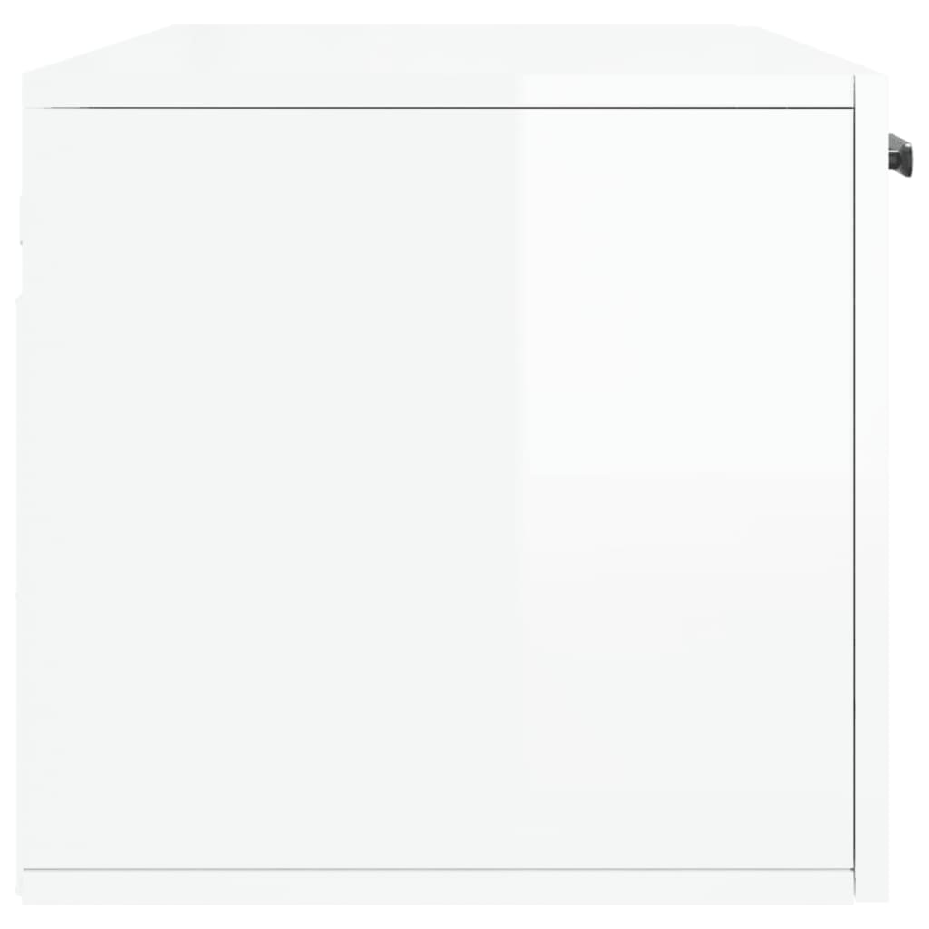 Wall Cabinet High Gloss White 100x36.5x35 cm Wood Material