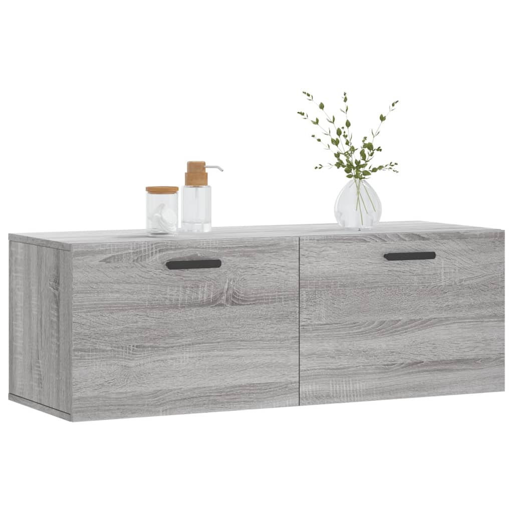 Wall Cabinet Grey Sonoma 100x36.5x35 cm Wood Material